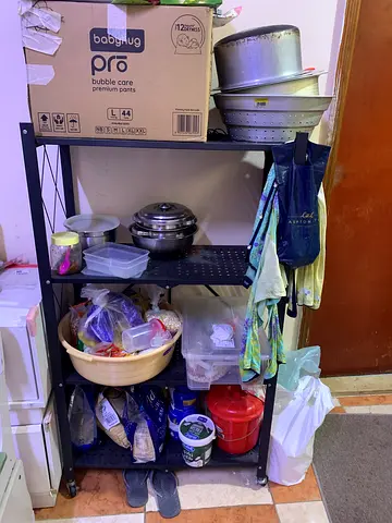 Metal kitchen storage rack / cart - used