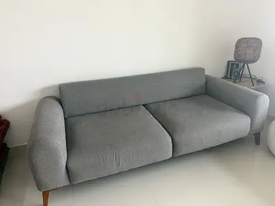 Light grey 3-seater fabric sofa - good condition