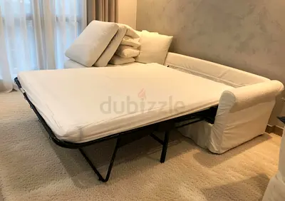 White Pull out Lshape sofa bed with mattress