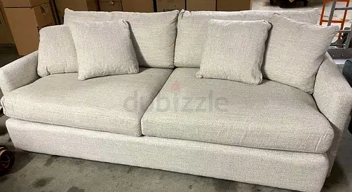 Top Quality crate and barrel beige color 3 seater sofa