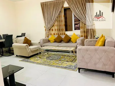 Sharjah, Al Taawun, Hamid Tower, two bedrooms, living room, kitchen, and two bathrooms. Price: 4700 AED including internet.