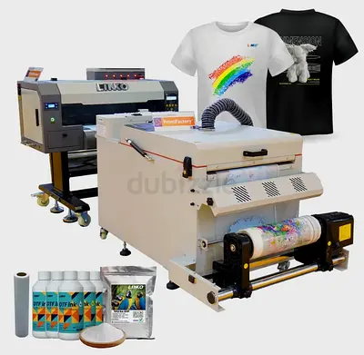This item is a LINKO DTF (Direct to Film) printer combined with a powder curing machine and consumab