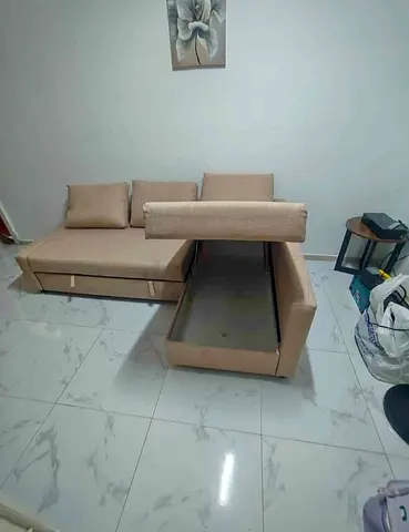 Ikea L Shape Sofa cum bed with big storage in L , and You can fix the L left and right any side