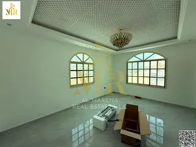 Corner villa in Al Muwaihat 2, price including electricity, water and air conditioners, on the main street, ready to live in the most prestigious area