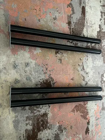 Set of 4 Black Metal IKEA ADILS Legs with Mounting Plates  Screws