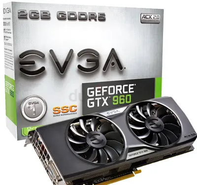 EVGA GeForce GTX 960 (2GB) dual fan Graphics Card