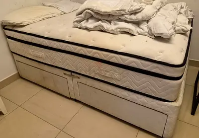 Divan double bed with mattress and under-bed storage (used)