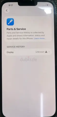 My Apple iPhone 13 pro max — Powered on, Display Service History Unknown