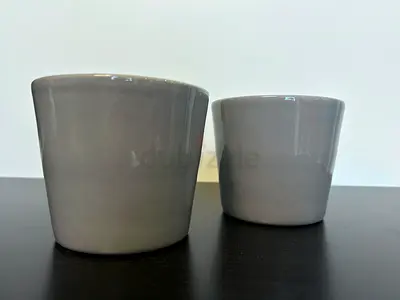 Set of Two IKEA Grey Pots