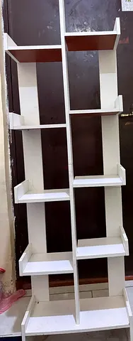 white tall bookcase shelves/flower/kitchen stand