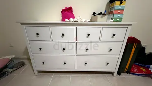 White 8-drawer cabinet chest