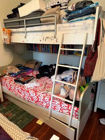 Home Center-Bunk bed with mattress and storage