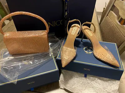 Luxury NICOLI Heels  Bag Set – Brand New