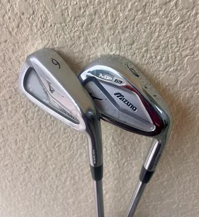 My two Mizuno irons - (Mizuno MP- 69-9 iron/  Mizuno MP 25 -6 iron in used condition)
