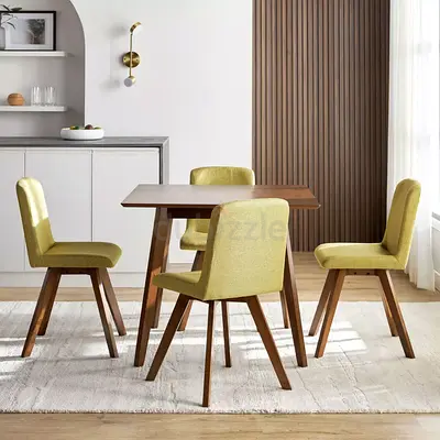 4 Seater Wooden Top Dining Set