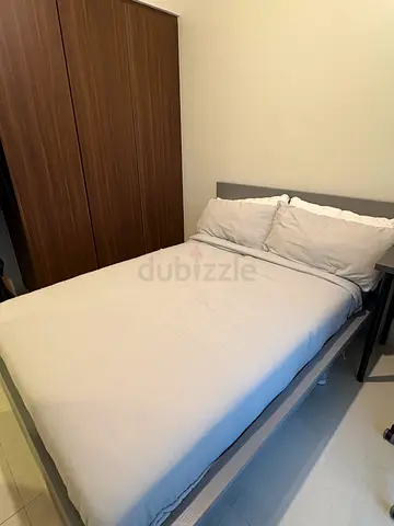 Bed Frame, high , grey stained and medical Mattress 140x200 cm (50% discount - excellent condition)