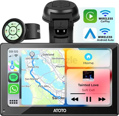 ATOTO P5 7 inch QLED Portable Car Stereo Wireless CarPlayAndroid Auto Glare-Suppressing Touchscreen