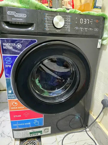 Super General Front Load Washer 7 kg, 15 Programs, 1200 rpm, Grey