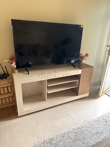 TV Media Console - Beige  Oak, Good Condition