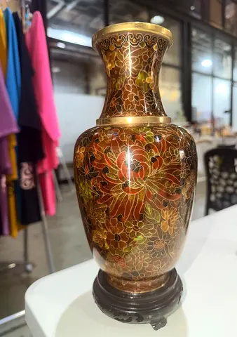 2  antique cloisonne chinese vases