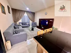 Sharjah, Al Taawun area: One bedroom, living room, kitchen, two bathrooms, and balcony. Price: 3800