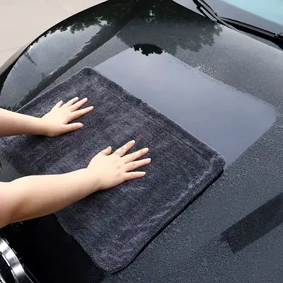 Car Drying Towel, Ultra-Absorbent Microfibre, Extra Large, Grey car drying cloth, 40x40cm