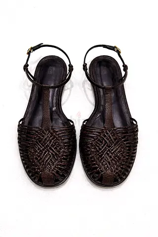 Zara Brown Woven Sandals