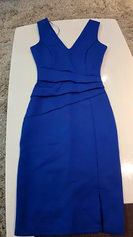 Royal Blue Sleeveless Fitted Midi Dress