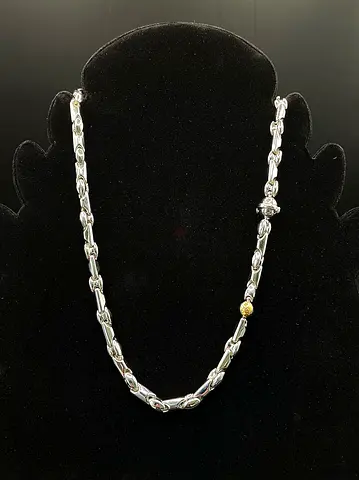 Authentic KISS 18K Italian White  Yellow Gold Necklace | 34.19g | Investment Piece