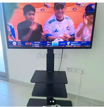 TV stand with adjustable mount and 2 shelves (used)