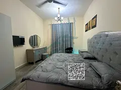 For monthly rent: a fully furnished studio including all bills, located in Al Rawda area, Ajman, beh