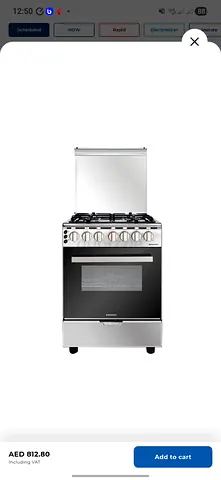 Westpoint gas cooker silver black color 60x60cm