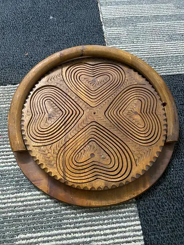 Intricately Carved Wooden Platter