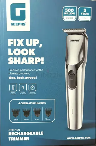 Geepas Cordless Trimmer with 4 Guide Combs — brand new