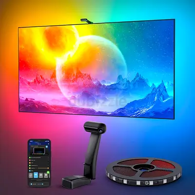 Govee Envisual TV Backlight T2 with Dual Cameras, 16.4ft RGBIC Wi-Fi LED Light Strip for TV, 75-85 i