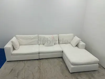 Marina home white color lshape sofa