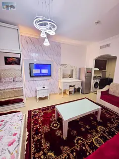 Furnished studio apartment for rent in Ajman, Al Yasmin Towers, near City Centre and opposite Salem