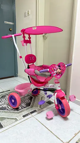 Minnie Mouse tricycle with parent push handle (used) for sell