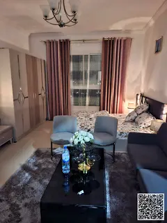 A golden opportunity! Luxurious, fully furnished studio apartment for monthly rent in Al Yasmin Towe