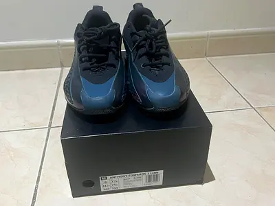 Anthony Edwards 1 Low mens sneakers, size 8— black/blue, lightly used