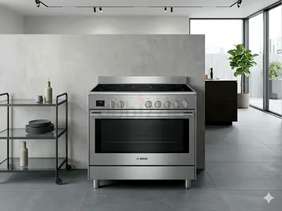 Bosch latest model series 8 full electric ceramic 5 hobs stove oven dual fan cooking range 90x60 hvc