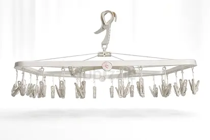 Foldable Laundry Hanger with Clips