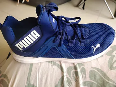 My blue Puma training sneakers — lightly used UK size 7
