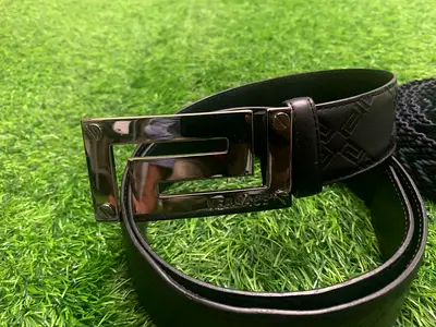 Versace Black Belt with Signature Buckle