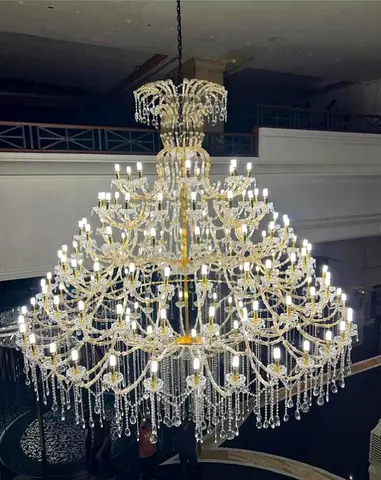 Large Multi-Tier Crystal Chandelier