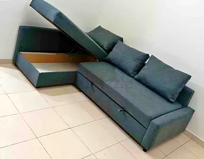 IKEA L shap Sofa store cum bed you can fix the storage
