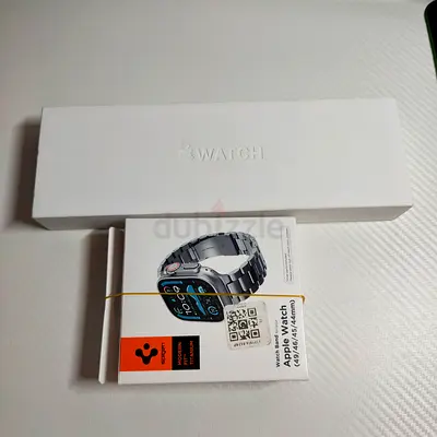 Apple Watch Series 9 Bundle (Series 9 Watch + Spigen Titanium Band + Original Band) + Free Series 6