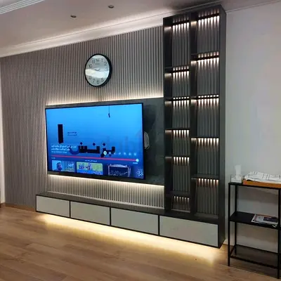 Customize Modern Entertainment Center with Wall Mount