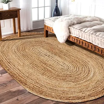 Jute oval rug