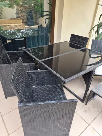 Outdoor rattan dining set